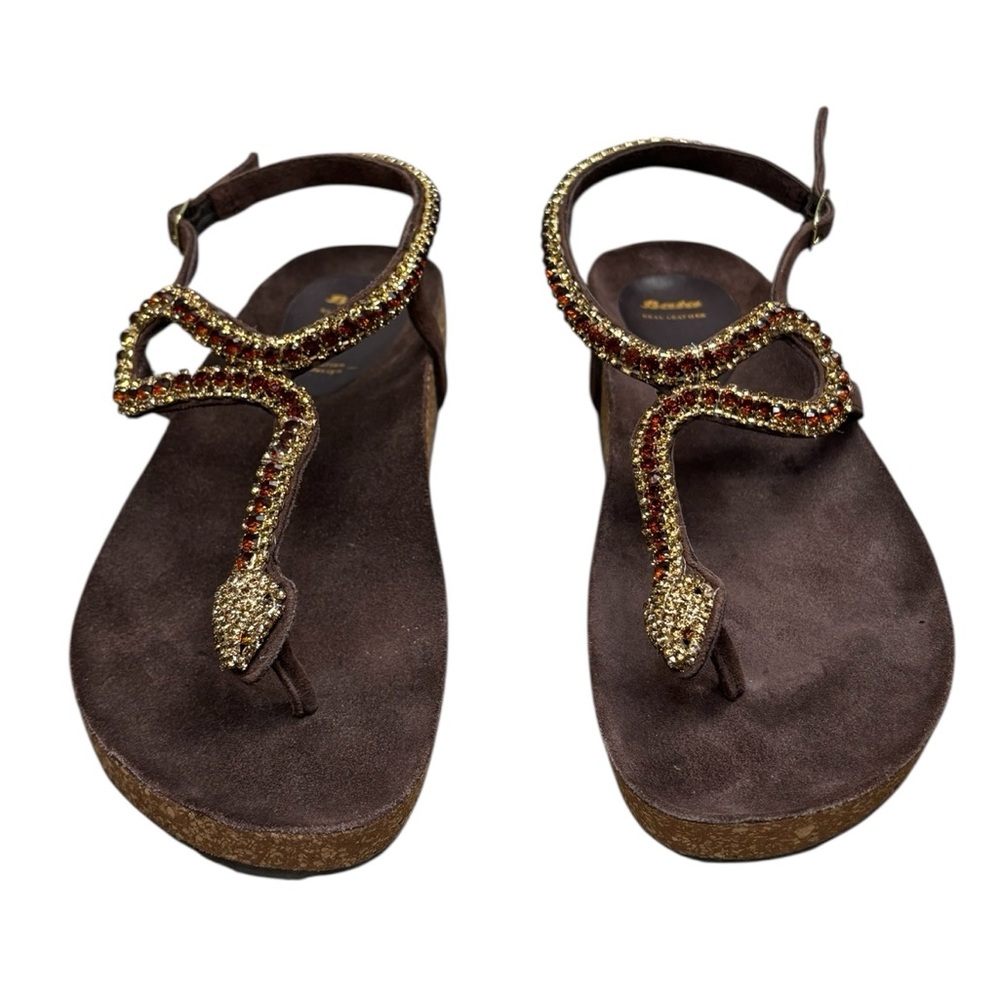 Bata Snake Thong Sandals Italian Made Size 39 - Picture 3 of 16